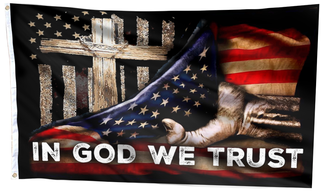 In God We Trust Cross Flag