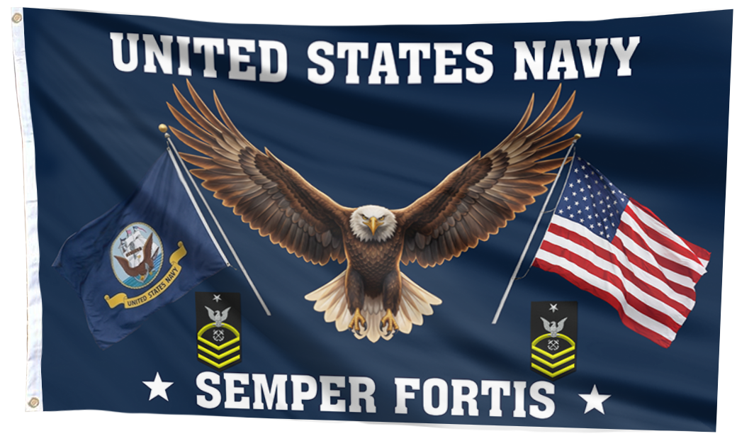 US Navy Eagle Semper Fortis - Senior Chief Petty Officer Flag
