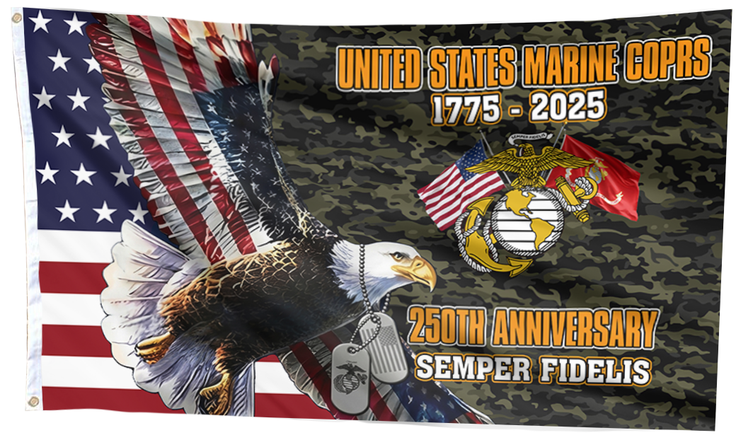 Marine Corps USMC 250th Anniversary Eagle Flag