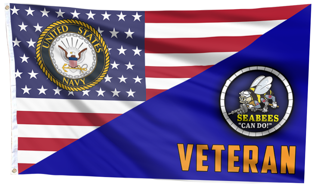 USA Seabees Veteran Flag