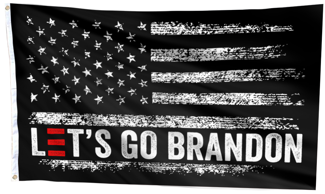 Let's Go Brandon Black and White USA Flag