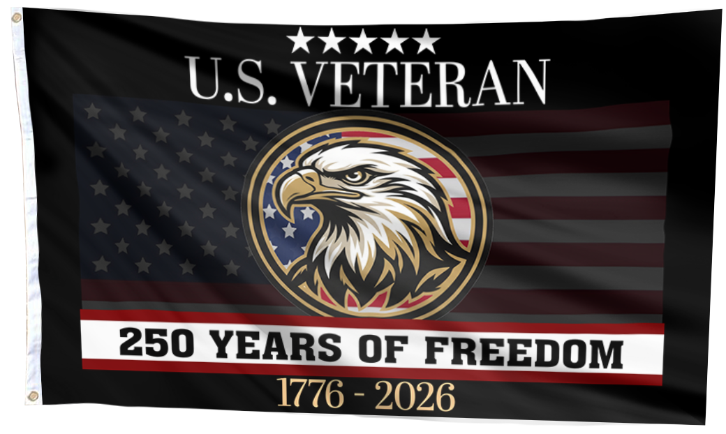 U.S. Veteran 250 Years of Freedom (1776–2026) Commemorative Flag