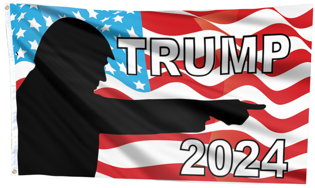Trump Pointing USA Flag