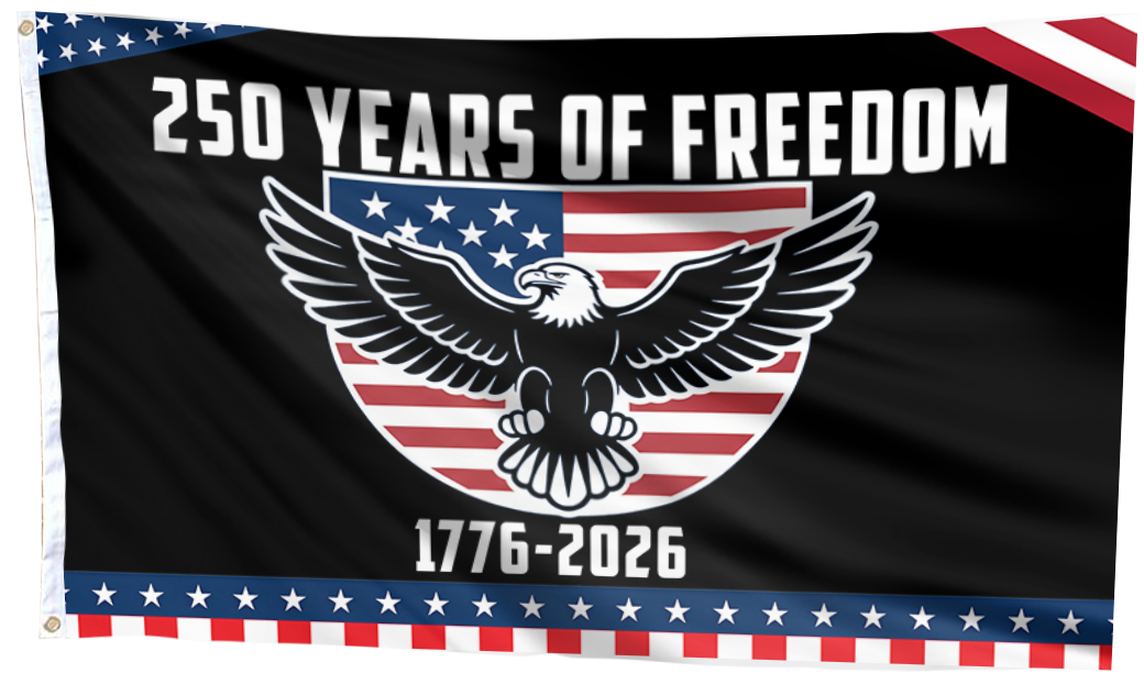 250 Years Patriotic Eagle Freedom Flag