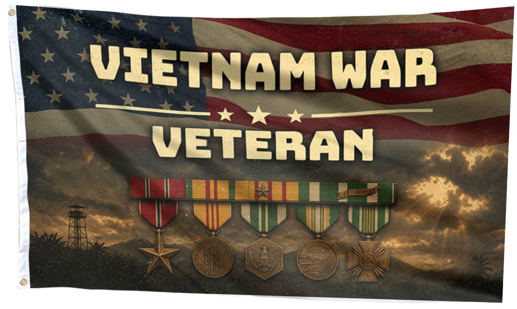 Vietnam War Veteran USA Flag