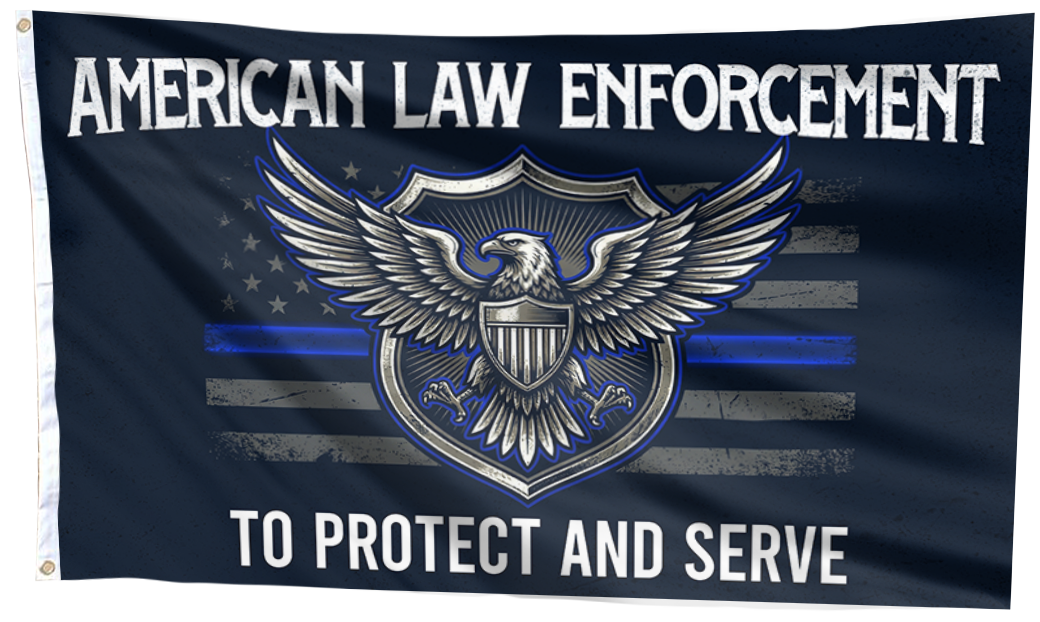 American Law Enforcement - To Protect and to Serve Flag