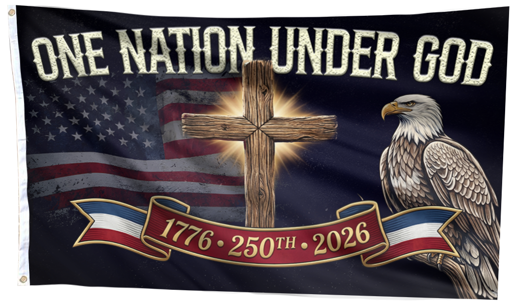 One Nation Under God Cross Flag