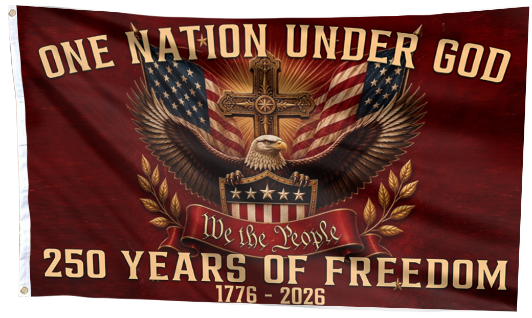 One Nation Under God 250 Years of Freedom Flag