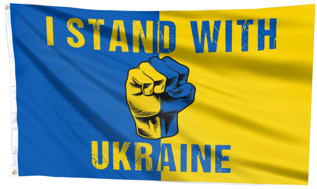 I Stand with Ukraine Flag