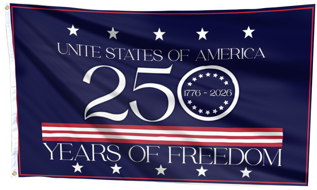 USA 250 Years Of Freedom Blue Flag