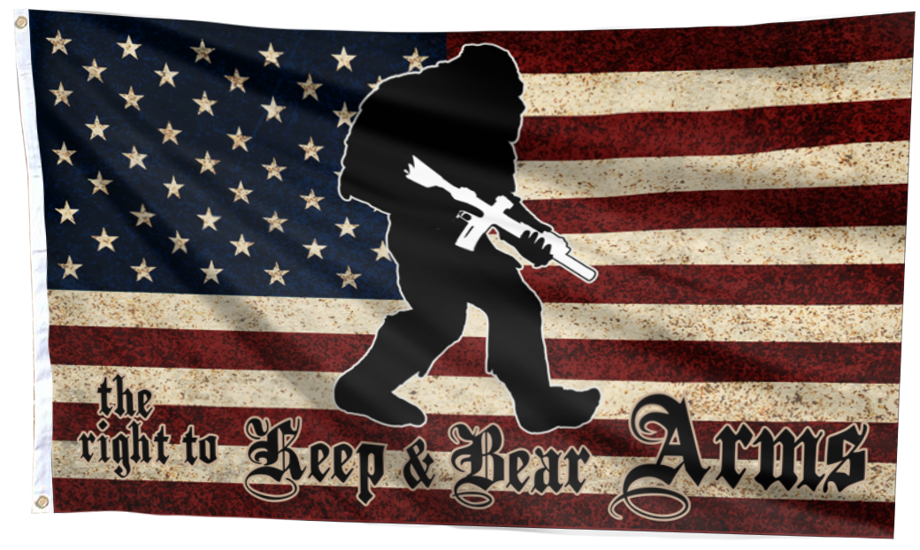 The Right To Keep and Bear Arms - Bigfoot USA Flag