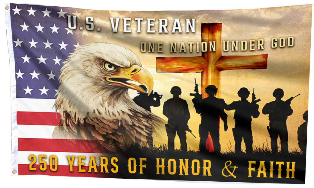 U.S. Veteran One Nation Under God Flag