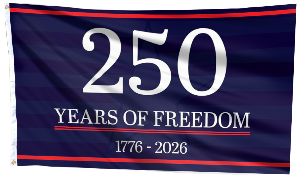 250 Years Of Freedom Blue Flag