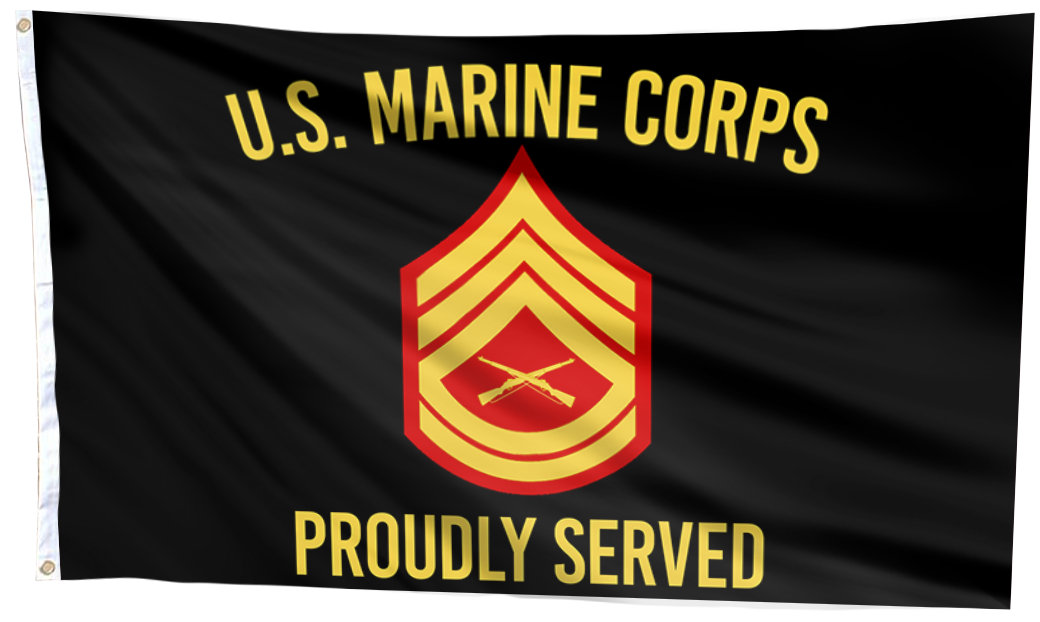U.S. Marine Corps Proudly Served - Gunnery Sergeant Flag