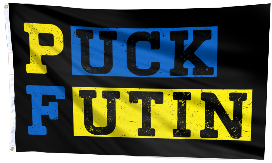 Support Ukraine Puck Futin Flag