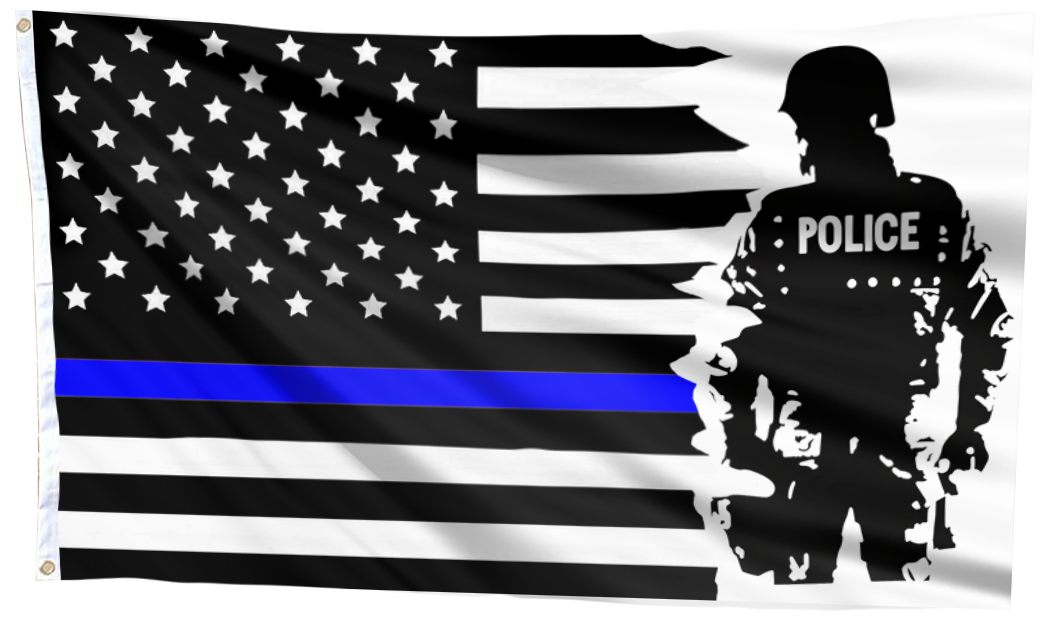 Police Pride Thin Blue Line American Flag