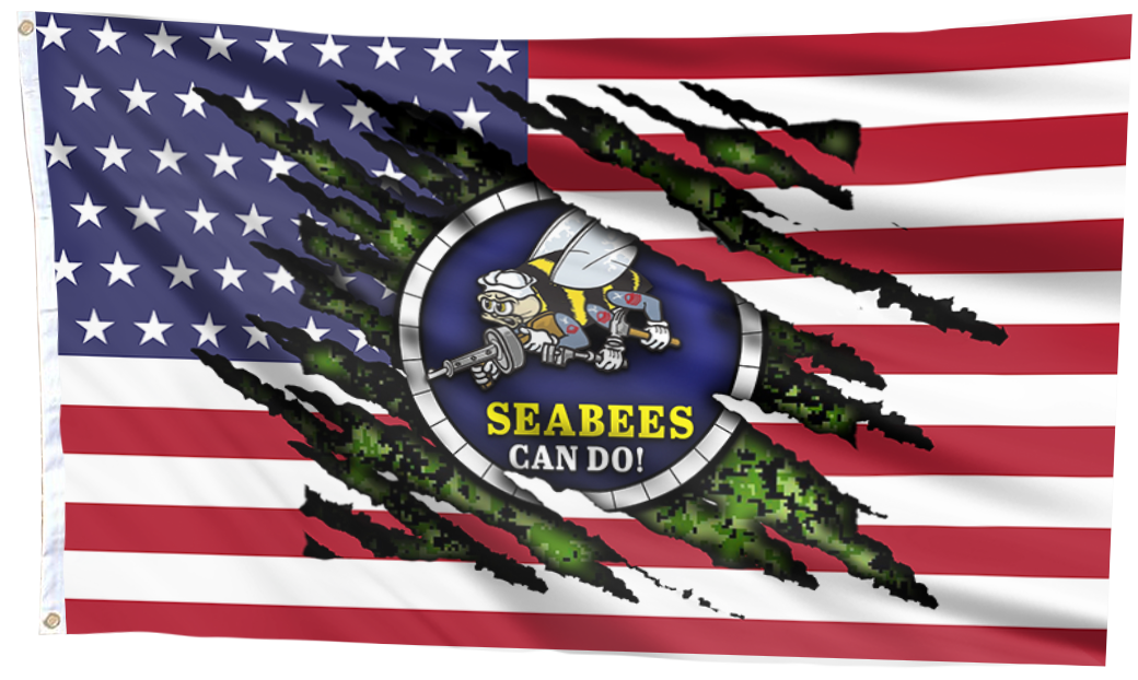 Seabees Pride USA Flag