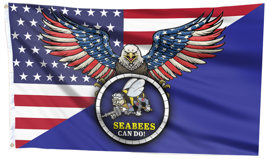 Seabees Can Do American Eagle Flag