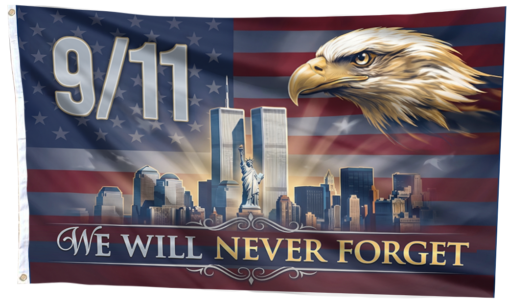 9/11 We Will Never Forget Eagle Flag