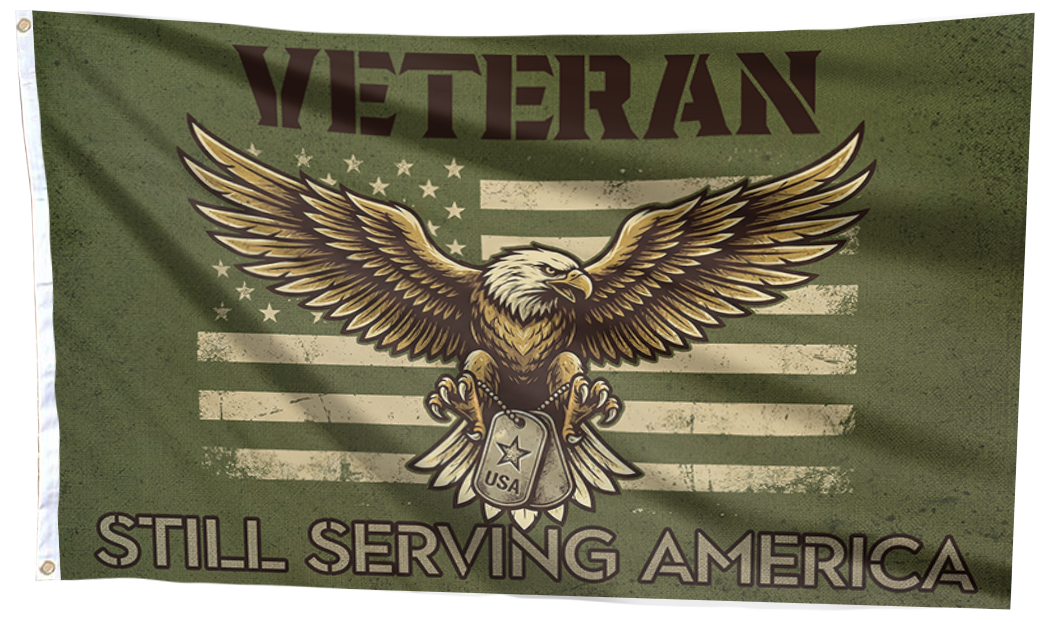 Veteran Still Serving America Flag
