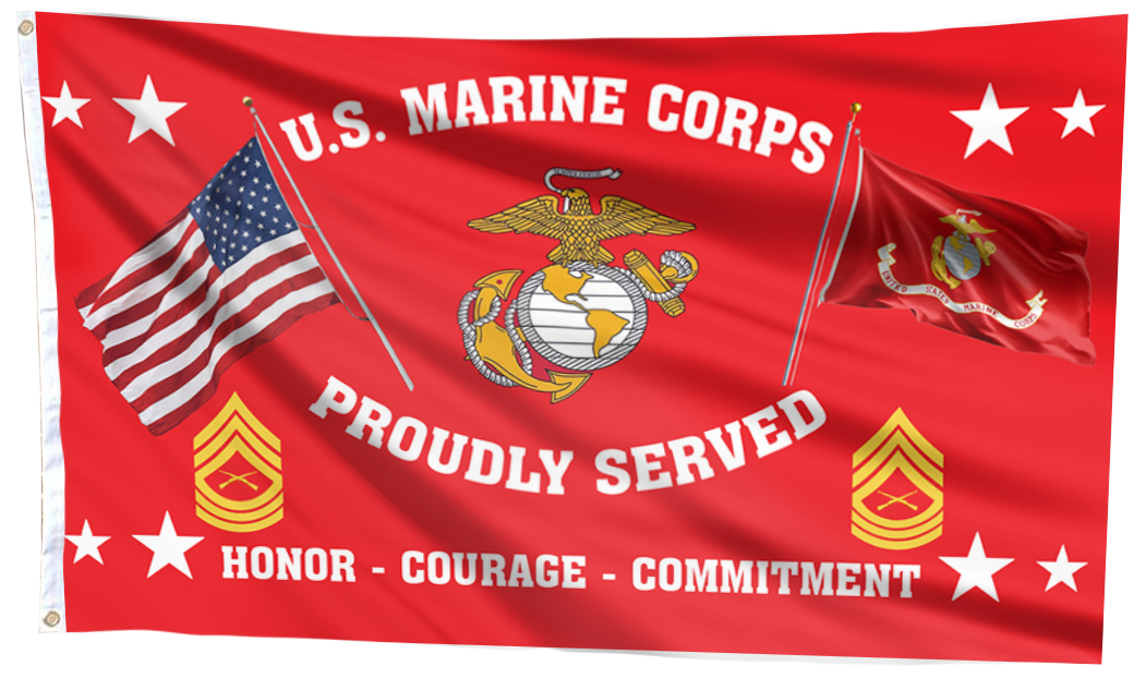 United States Marine Corps - Master Sergeant Flag (RED)