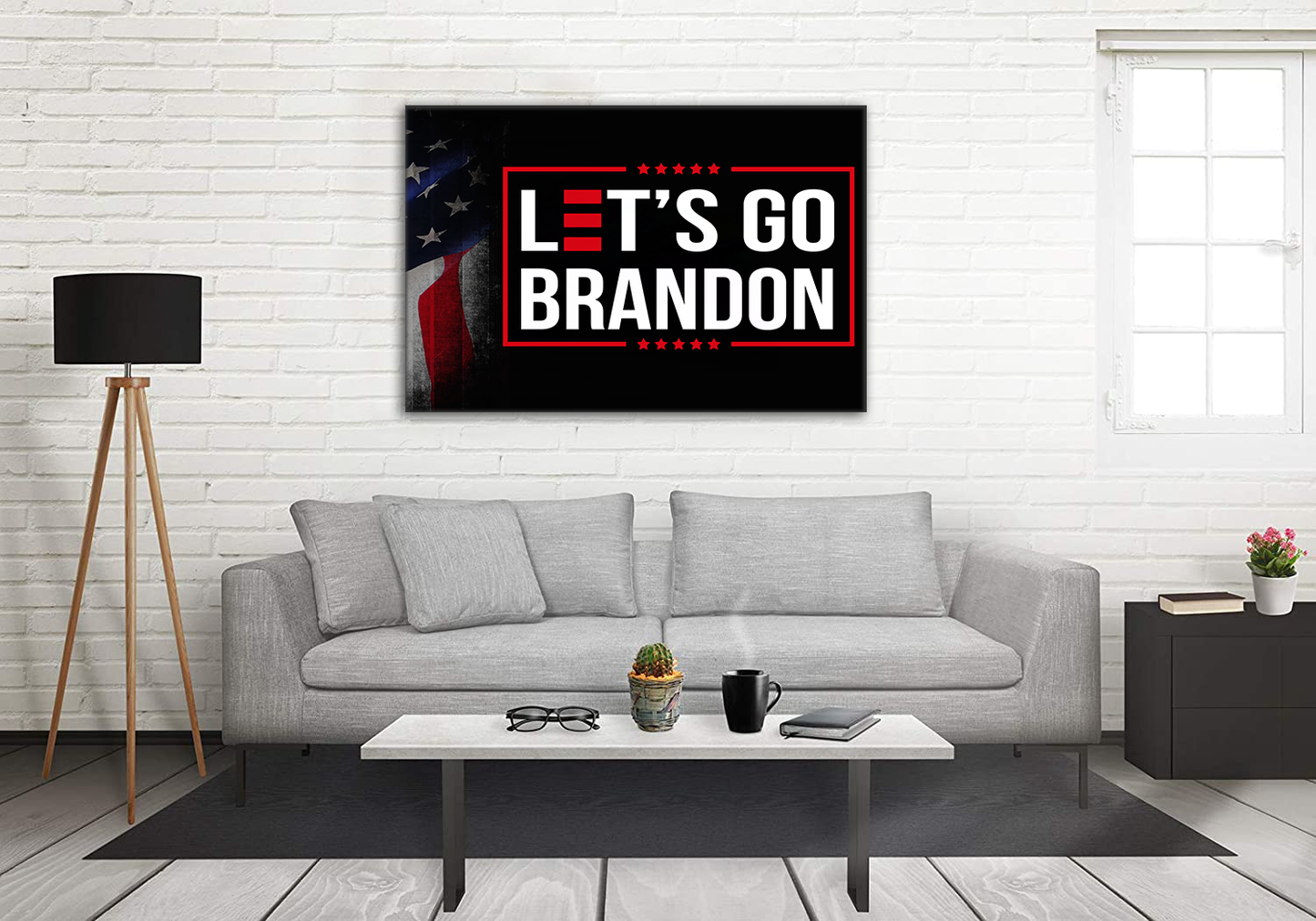 Let's Go Brandon USA Deluxe Landscape Canvas 1.5in Frame