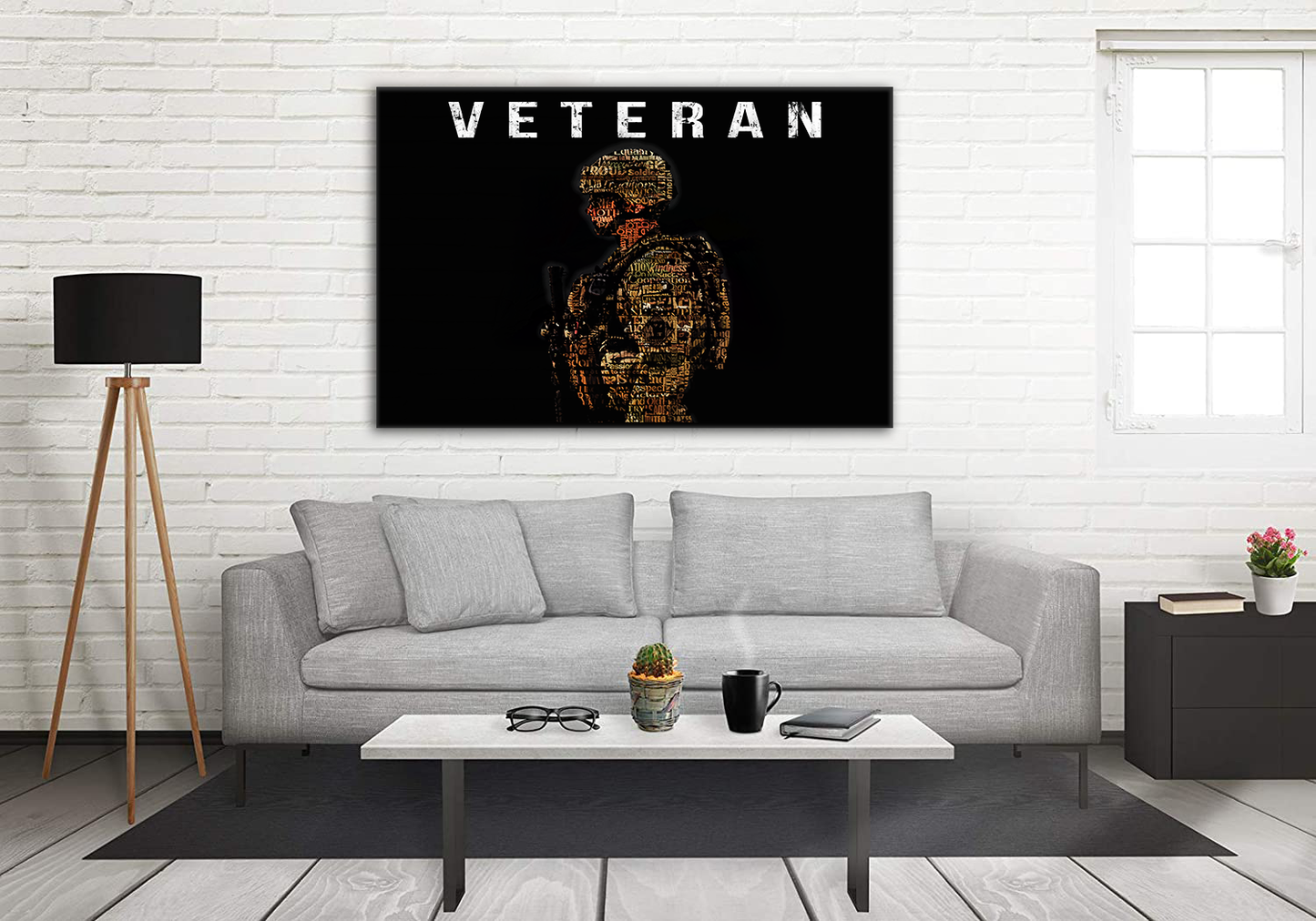 USA Veteran Deluxe Landscape Canvas 1.5in Frame