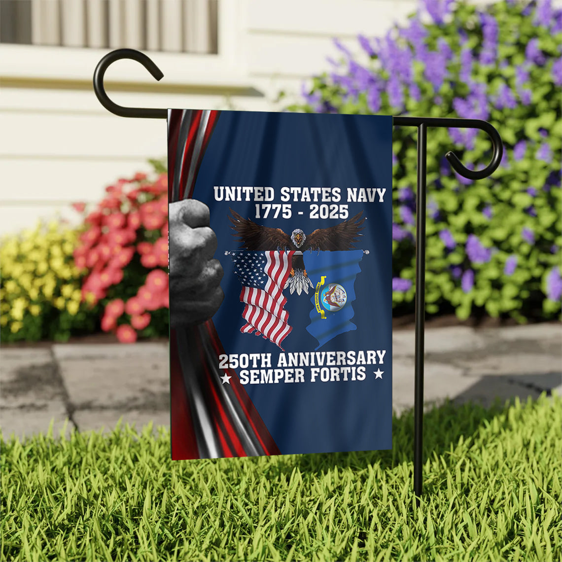 1775 - 2025 Navy Anniversary Garden Flag