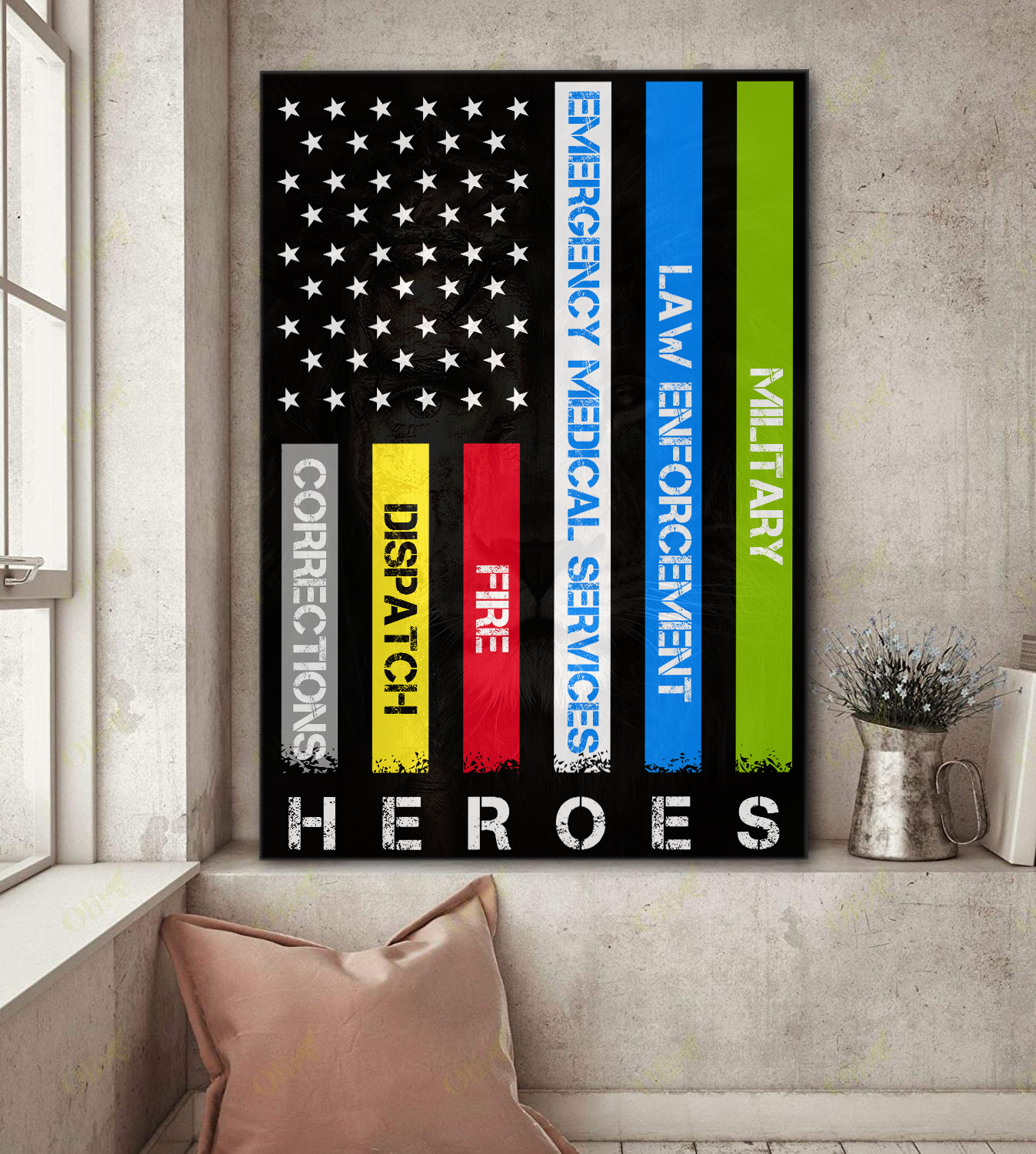 Heroes First Responder Deluxe Portrait Canvas 1.5in Frame