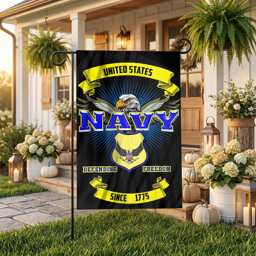 Navy Garden Flag