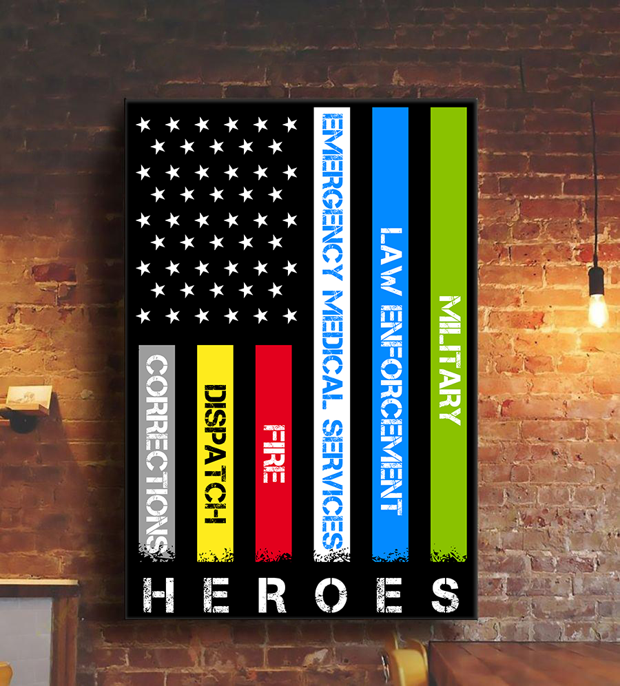 Heroes First Responder Deluxe Portrait Canvas 1.5in Frame