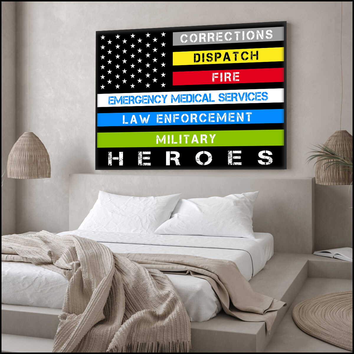 Heroes First Responder Deluxe Landscape Canvas 1.5in Frame