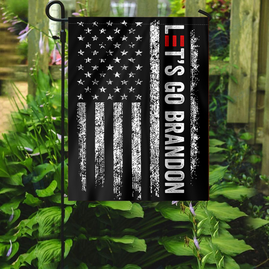 Let's Go Brandon Black and White USA House Flag