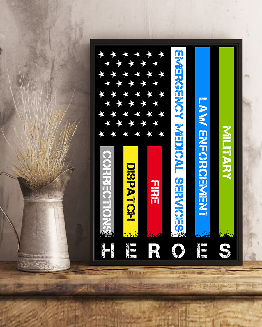 Heroes First Responder Deluxe Portrait Canvas 1.5in Frame