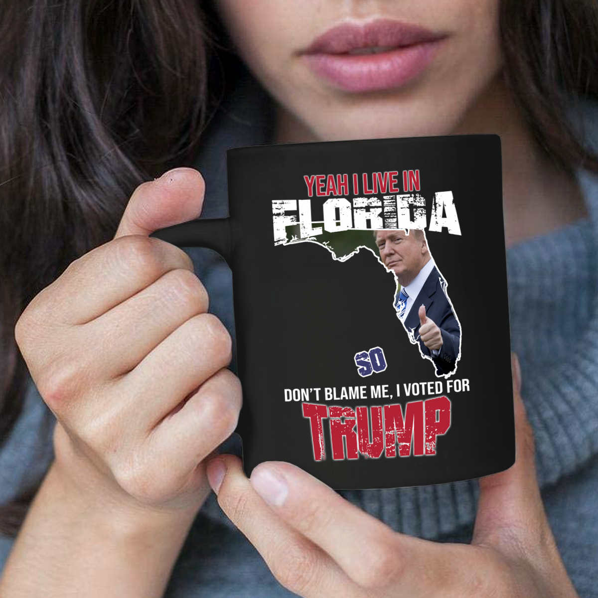 Yeah! I Live In Florida 11 oz. Black Mug
