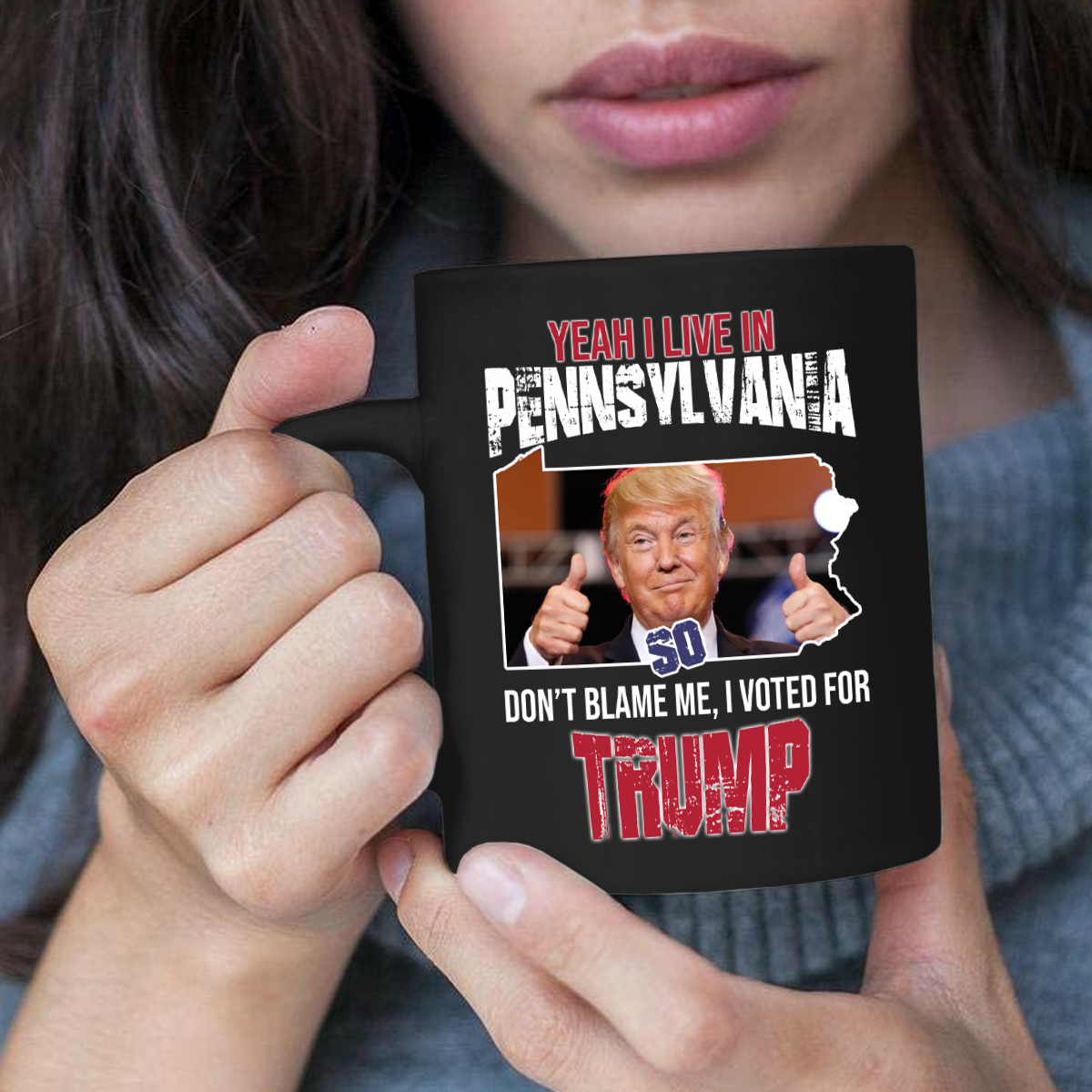 Yeah I Live in Pennsylvania 11 oz. Black Mug