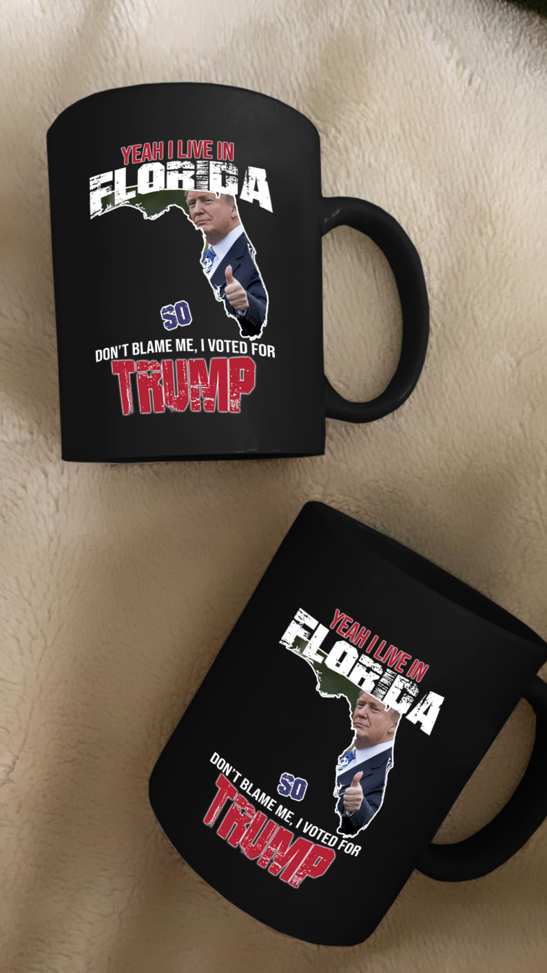 Yeah! I Live In Florida 11 oz. Black Mug