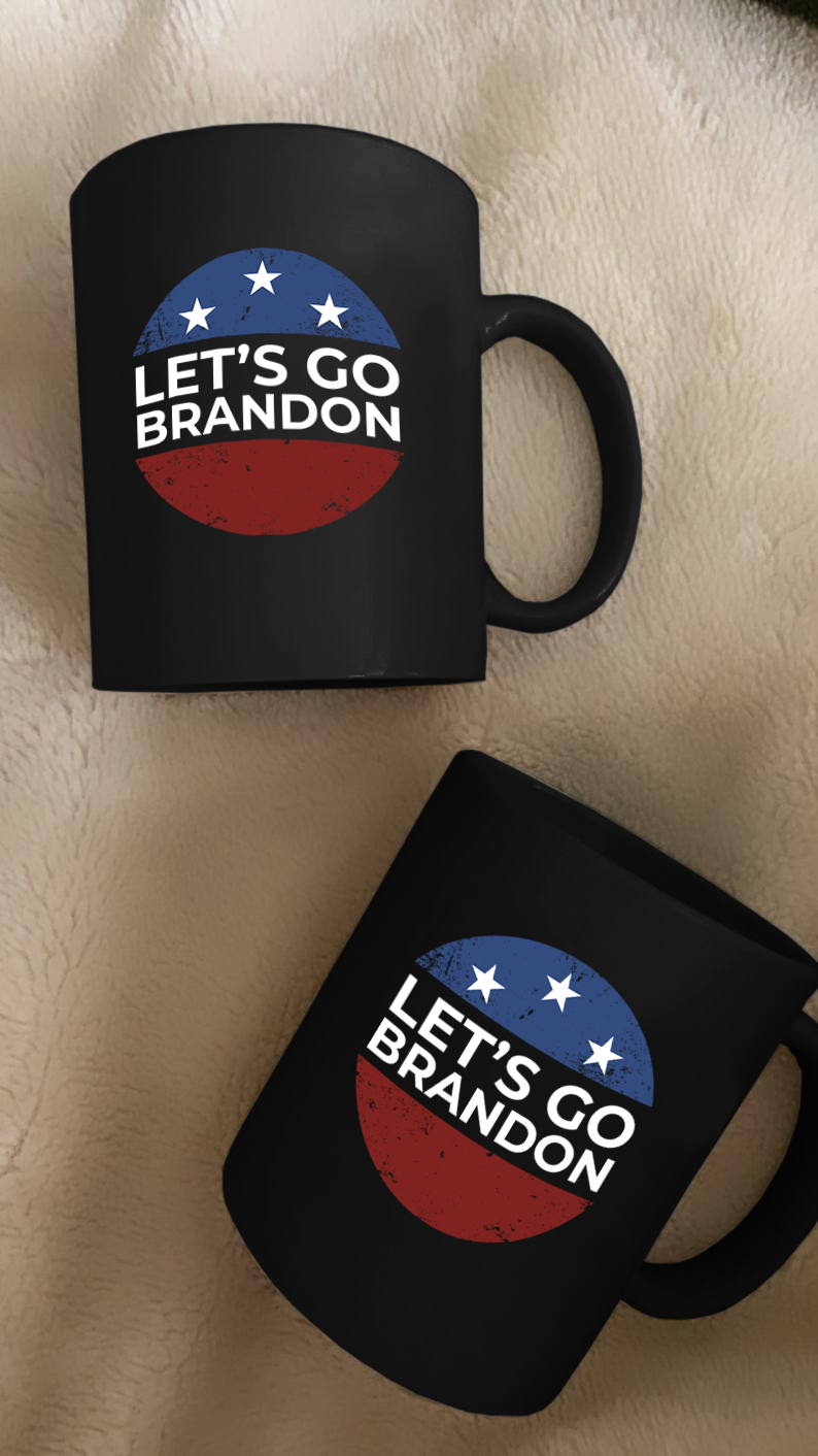 Let's Go Brandon Stars 11 oz. Black Mug