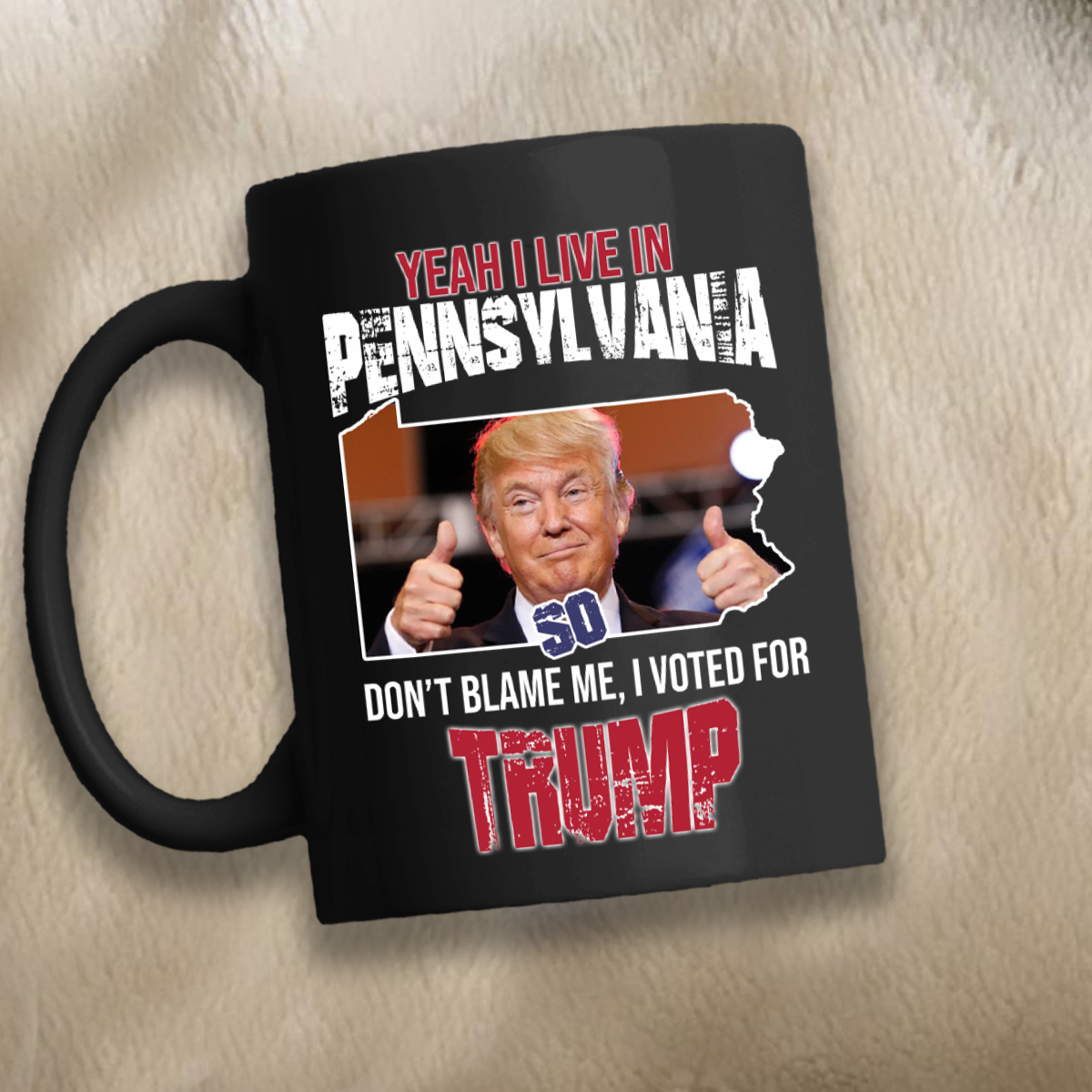 Yeah I Live in Pennsylvania 11 oz. Black Mug