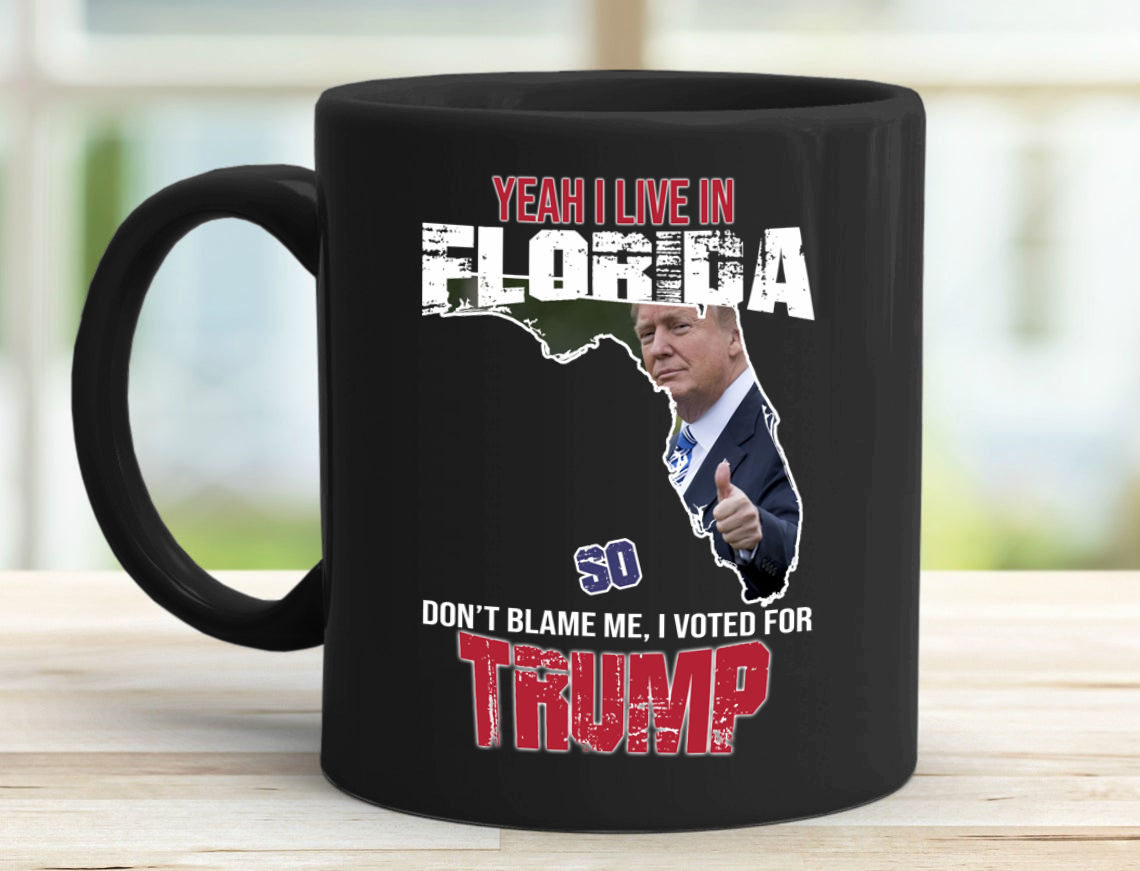 Yeah! I Live In Florida 11 oz. Black Mug