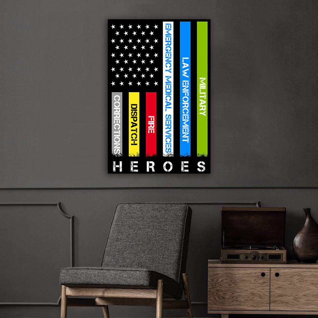 Heroes First Responder Deluxe Portrait Canvas 1.5in Frame