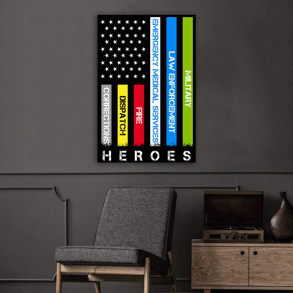 Heroes First Responder Deluxe Portrait Canvas 1.5in Frame