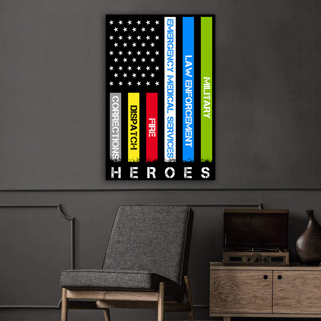 Heroes First Responder Deluxe Portrait Canvas 1.5in Frame