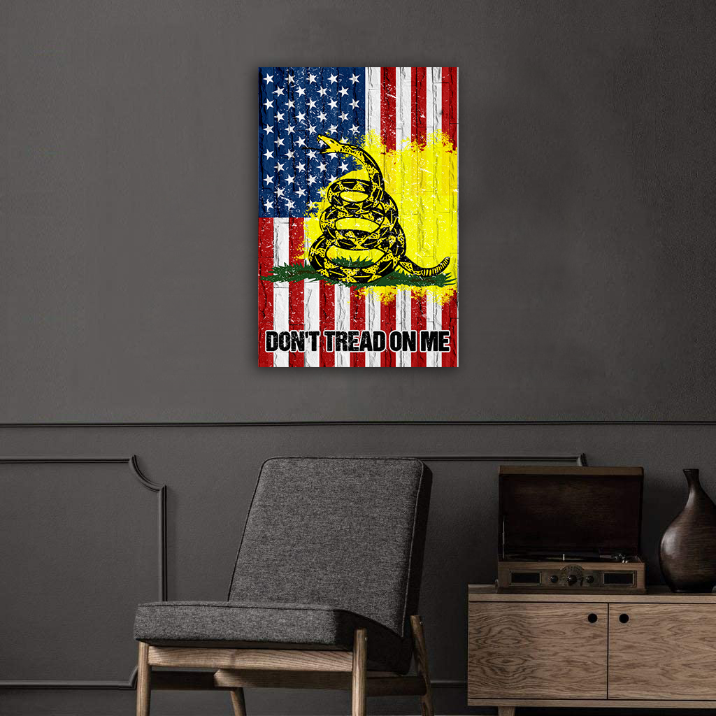 Don't Tread On Me USA Deluxe Portrait Canvas 1.5in Frame