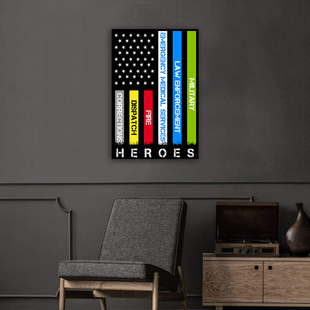 Heroes First Responder Deluxe Portrait Canvas 1.5in Frame