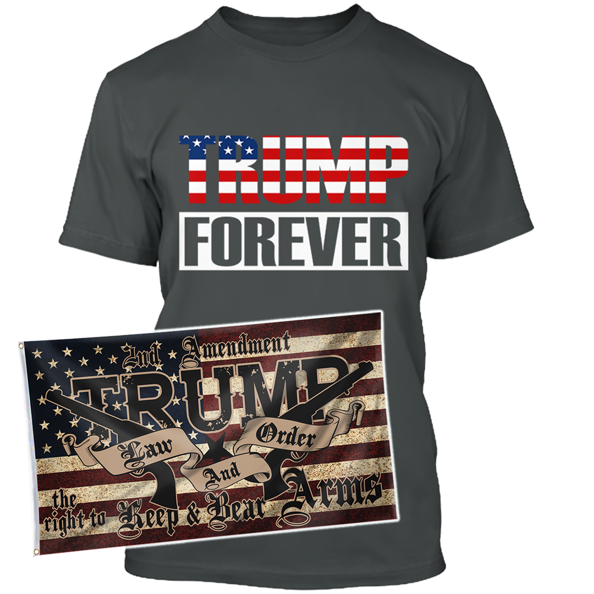 Trump Forever Apparel + 3x5' Trump LNO Flag