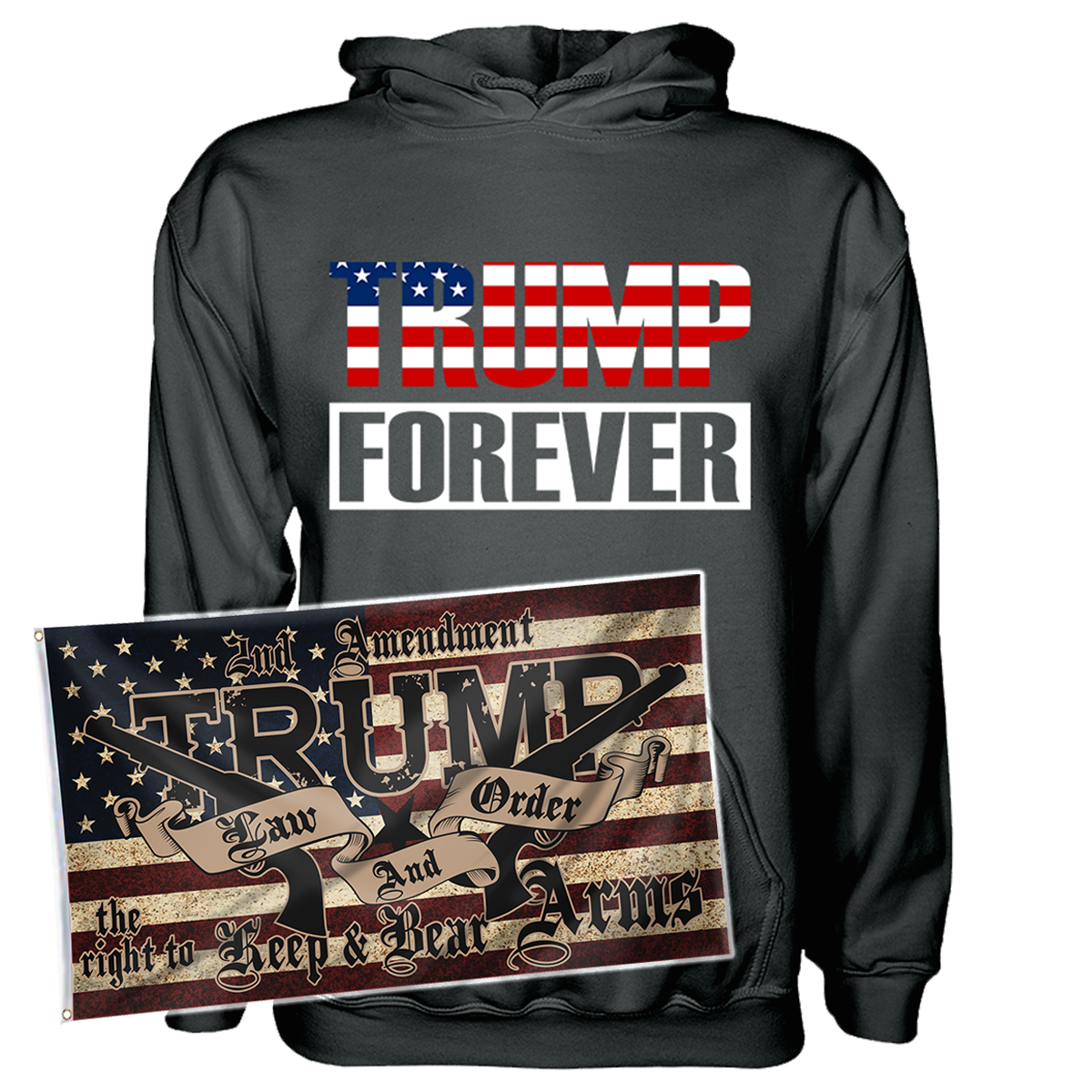 Trump Forever Apparel + 3x5' Trump LNO Flag
