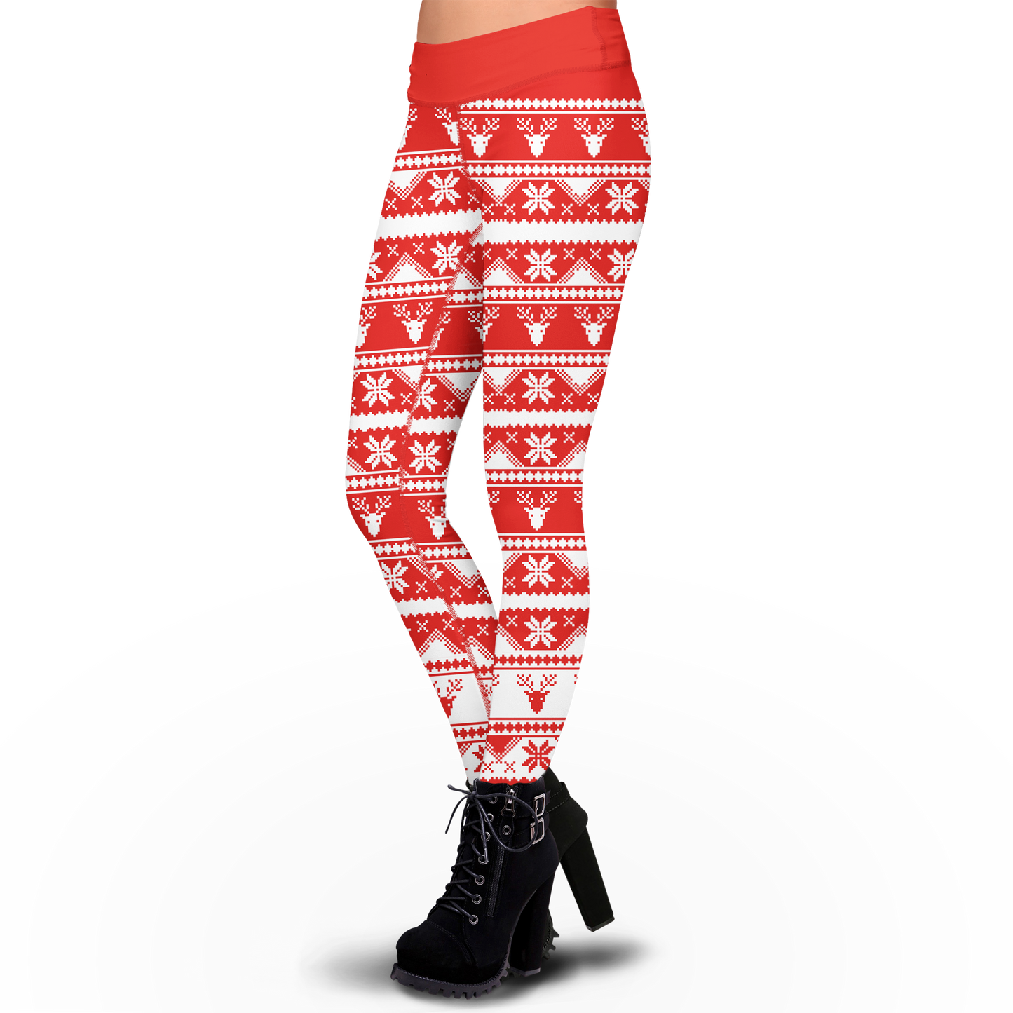 Holiday Christmas Red Snowflake Leggings