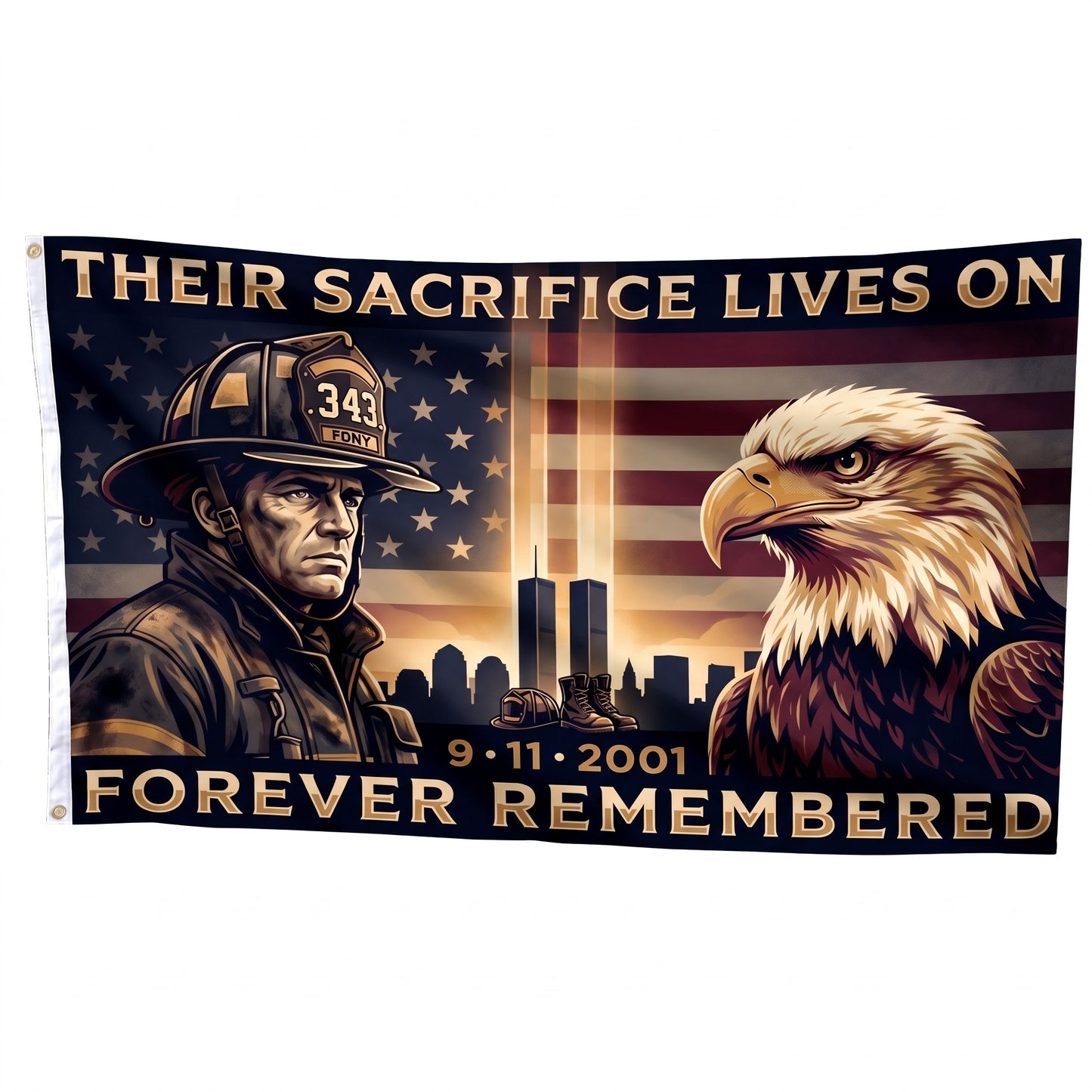 Flag Mockup Straight - Their Sacrifice Lives On