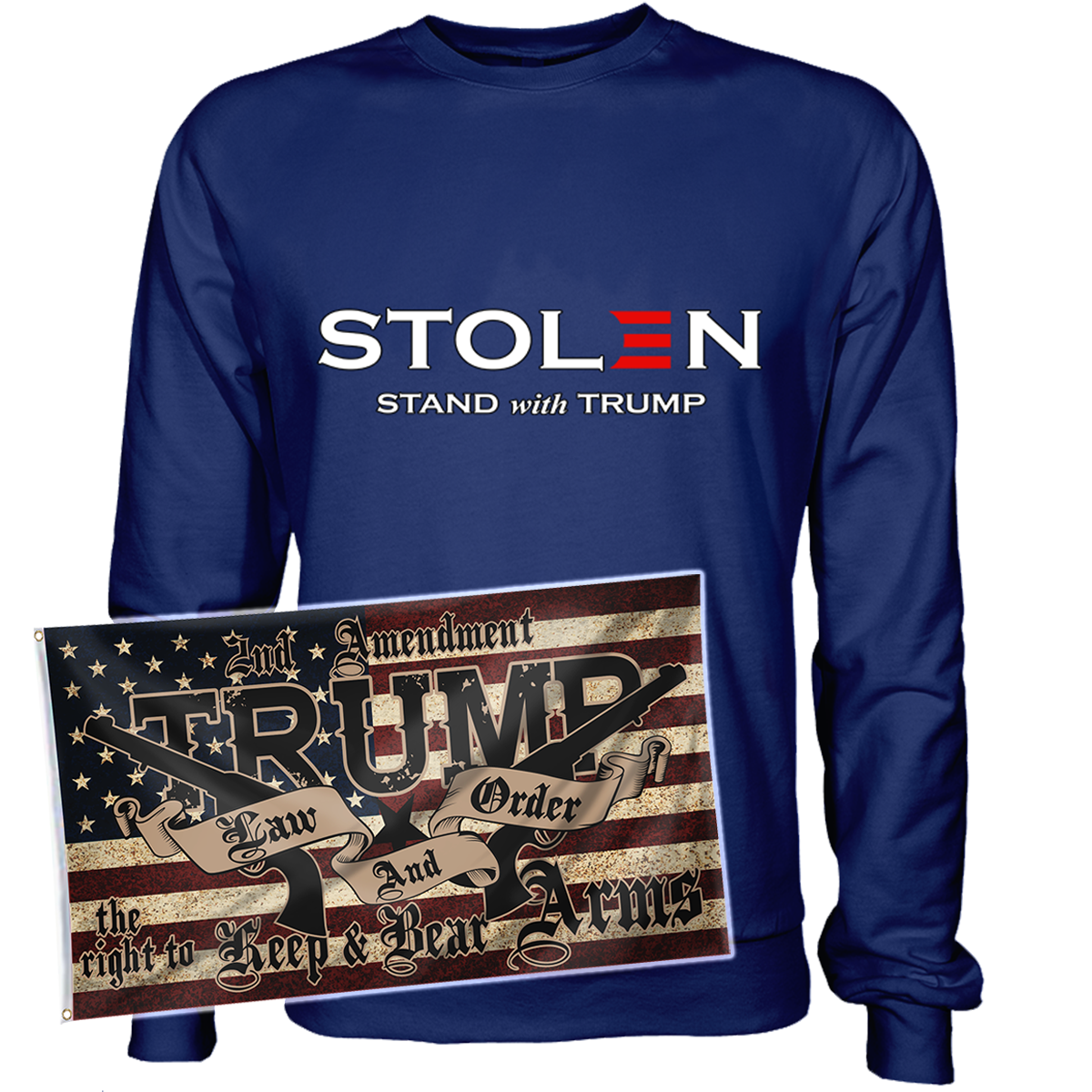 Stolen Election Stand + 3x5' Trump LNO Flag